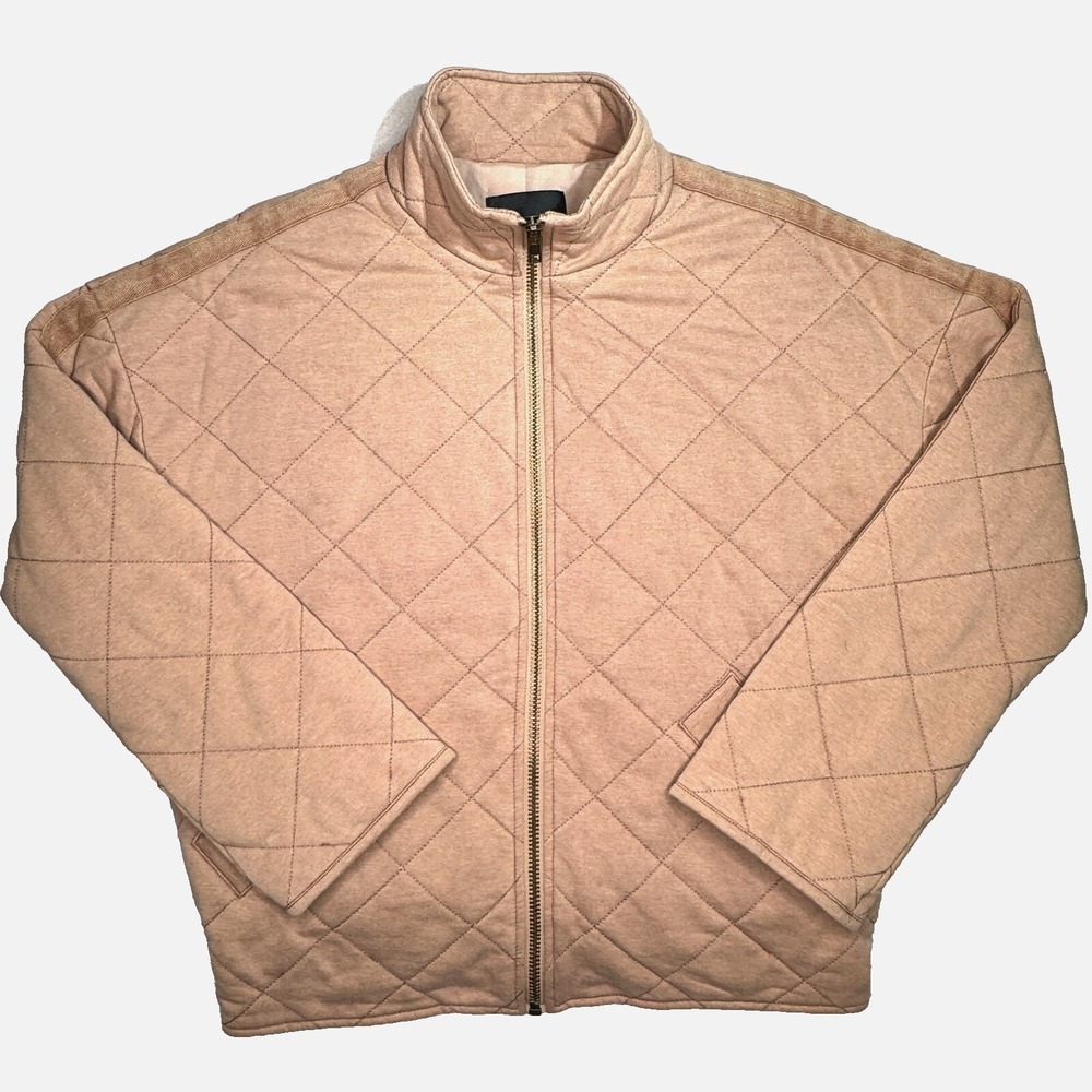 With The Girls‎ by Avec Les Filles Quilted Bomber Jacket Sz XS Brown Zip Up